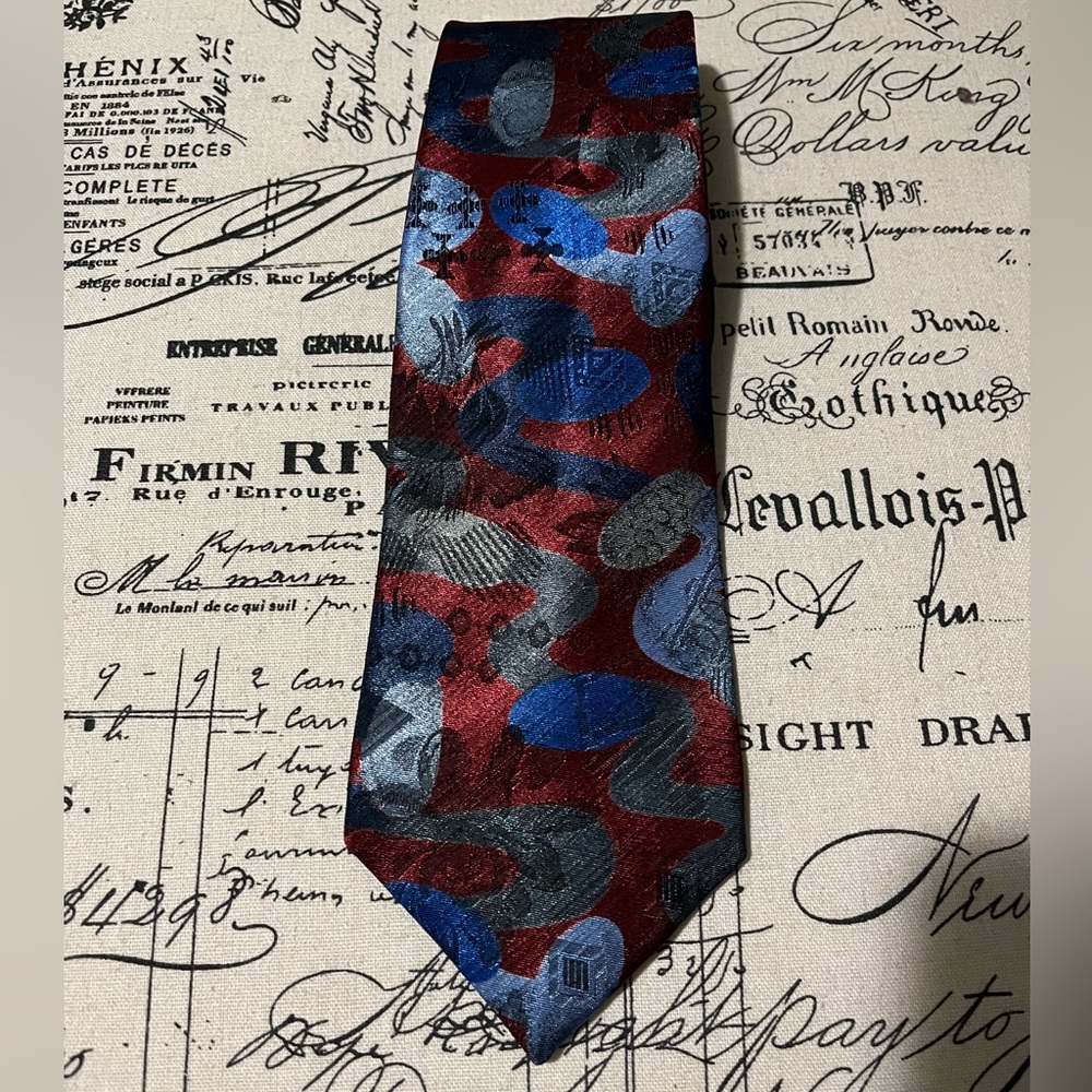 Fairchild 100% Silk red and blue blended Men’s Necktie